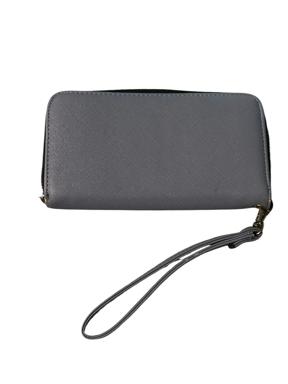 Blue Wristlet Zip Wallet - Compact Women's Organizer